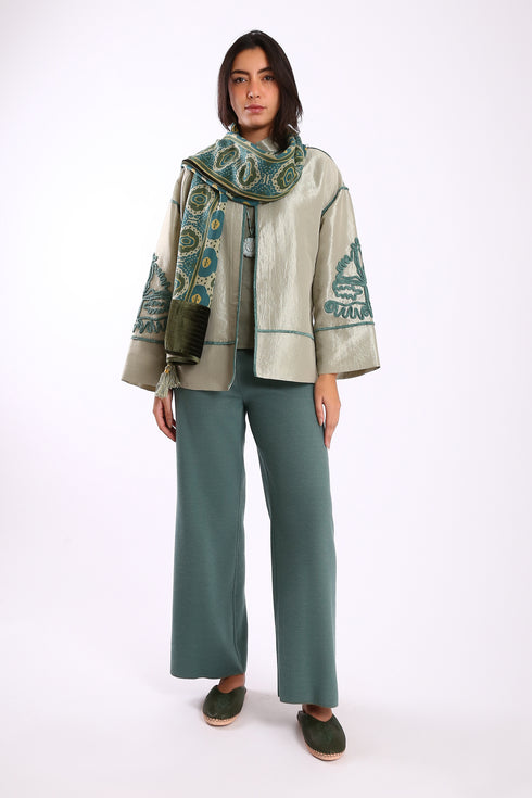 Short jacket in taffeta